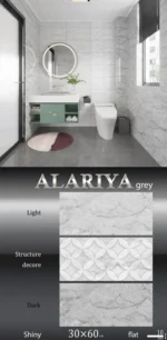 خرید و قیمت کاشی طوسی تیره 30×60 آلاریا براق سرویس بهداشتی آرتی سرام